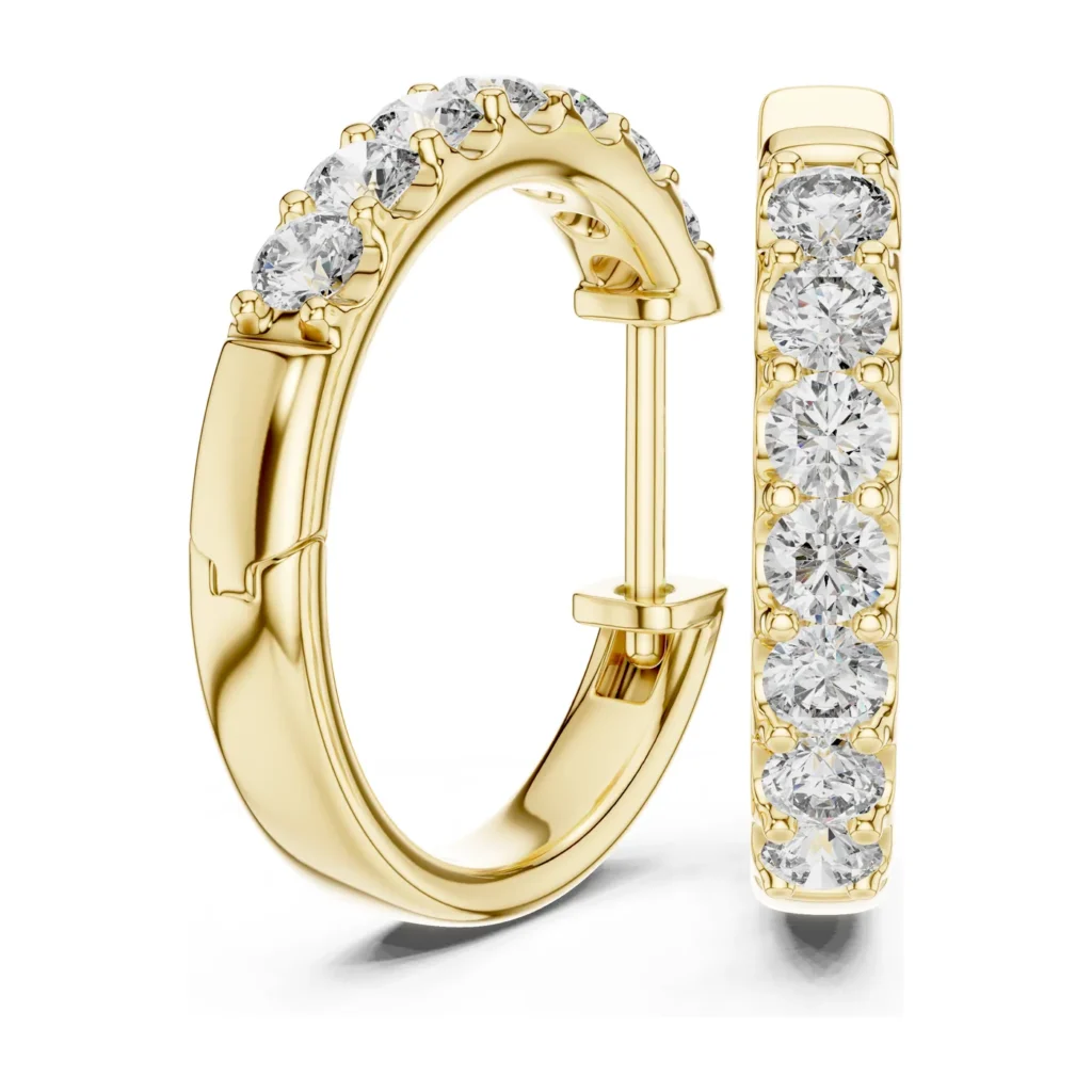 Graduated Diamond Hoop Earrings