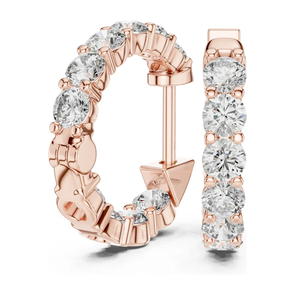 Mixed-Shape Diamond Hoop Earrings — photo 9