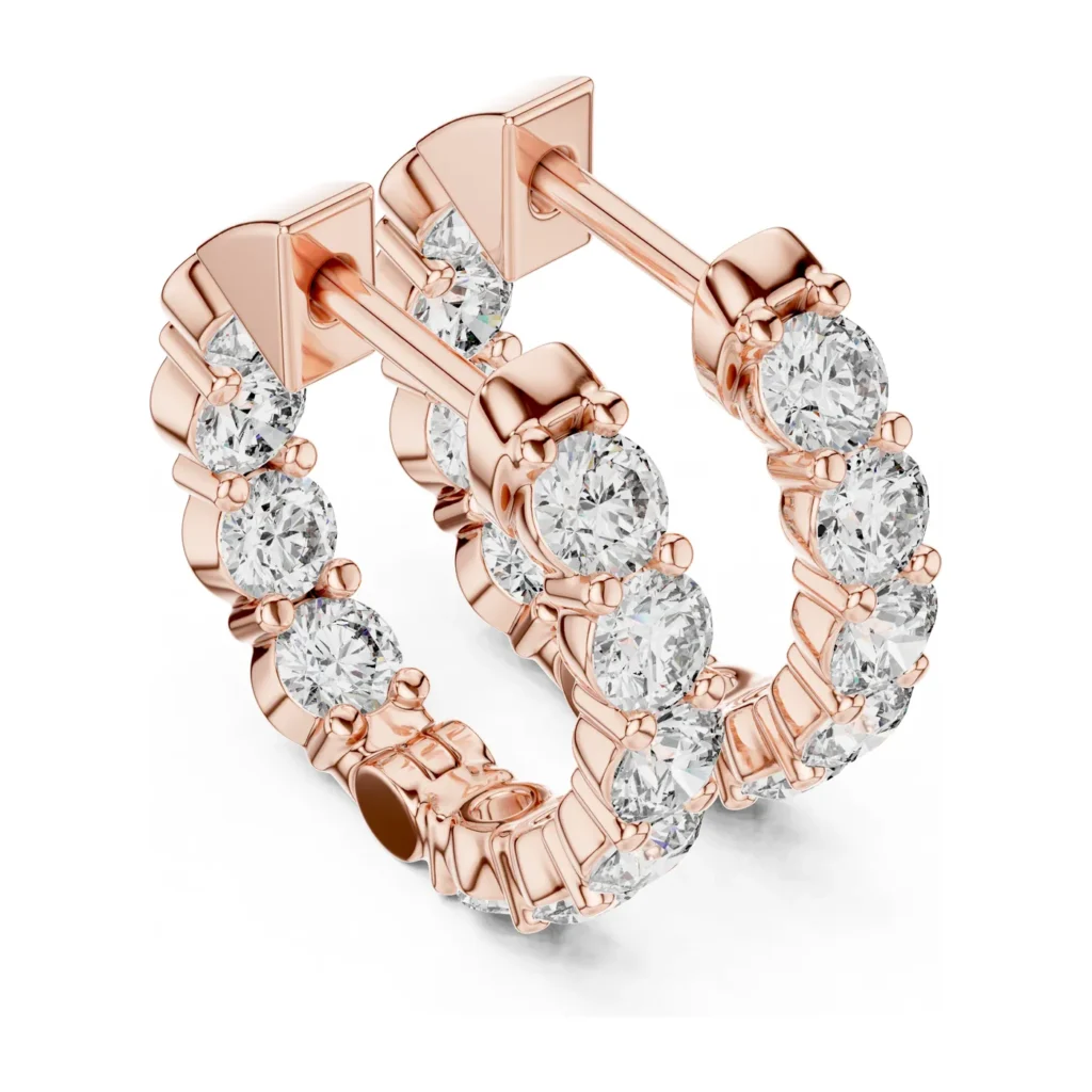 Mixed-Shape Diamond Hoop Earrings — photo 10