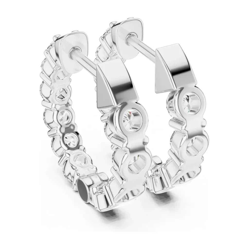 Mixed-Shape Diamond Hoop Earrings — photo 7