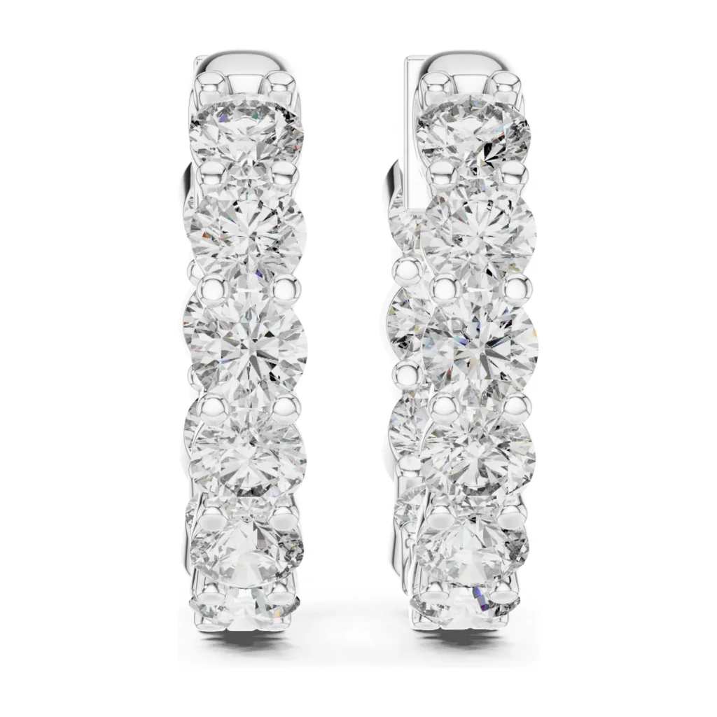 Mixed-Shape Diamond Hoop Earrings — photo 8