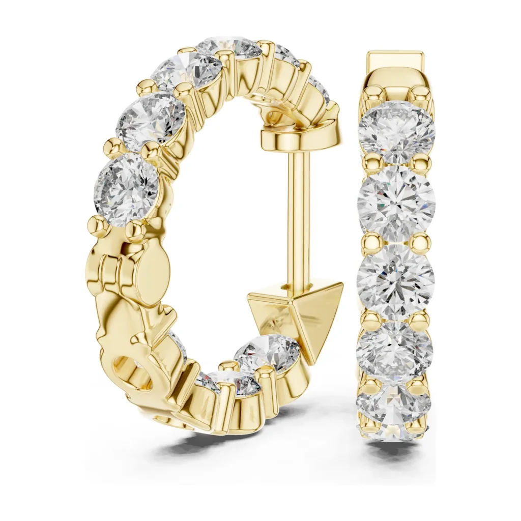 Mixed-Shape Diamond Hoop Earrings
