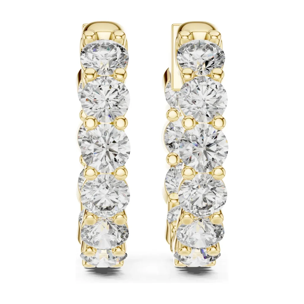 Mixed-Shape Diamond Hoop Earrings — photo 4