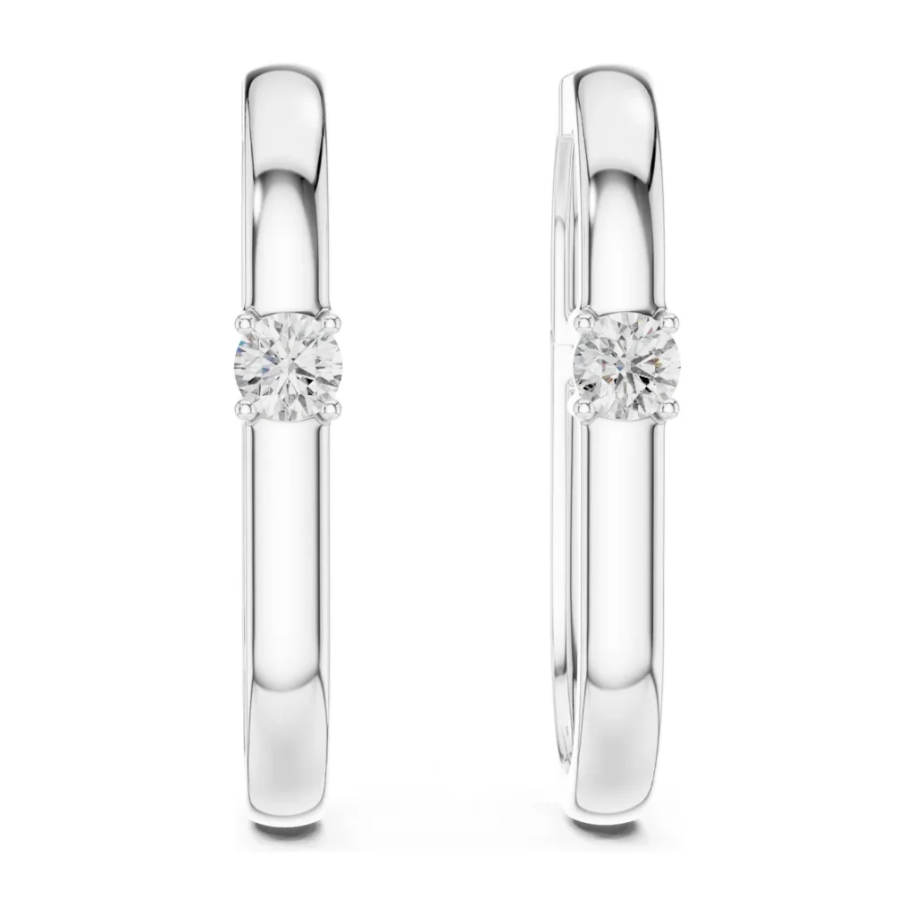 Petite Solitaire Huggie Earrings — photo 8