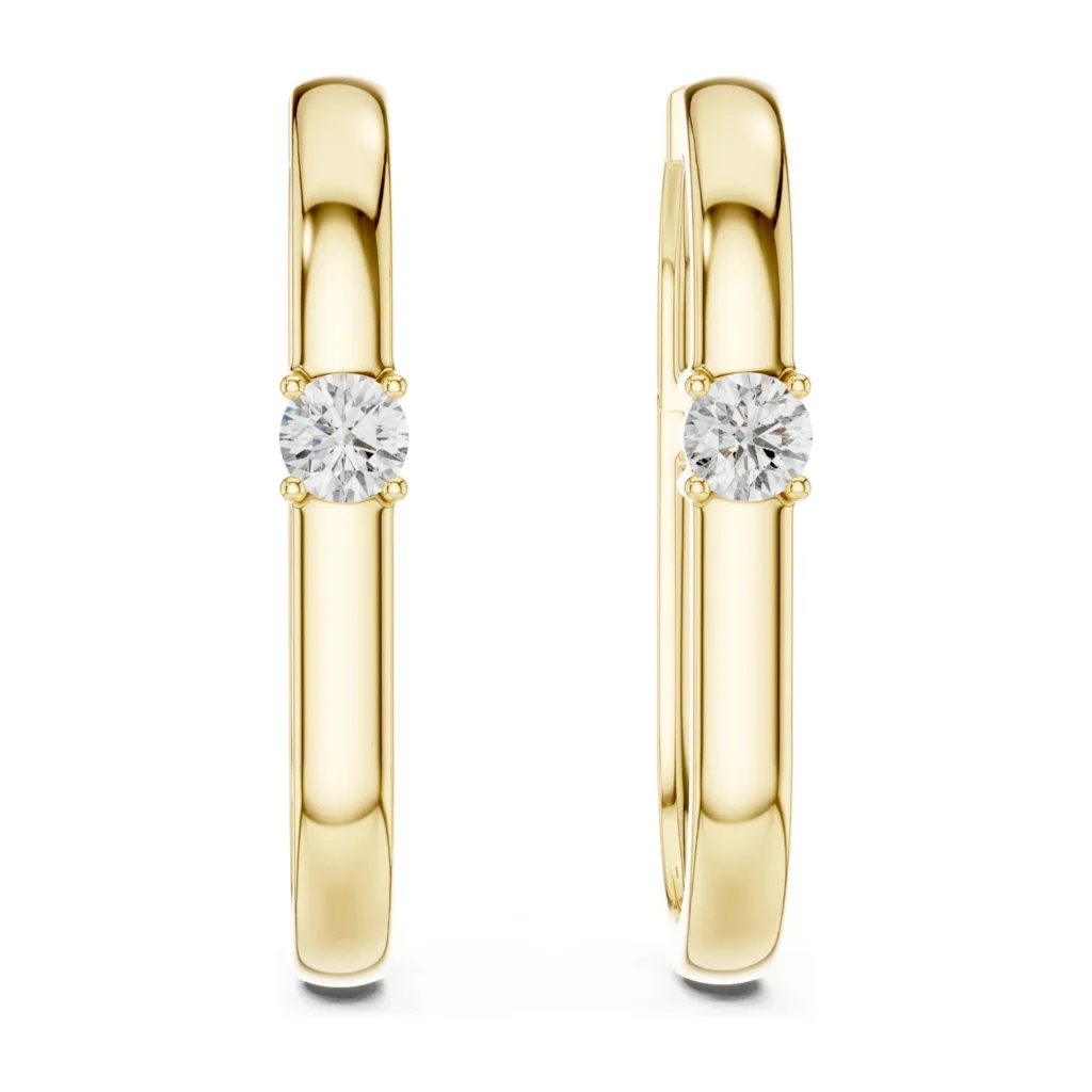Petite Solitaire Huggie Earrings — photo 4