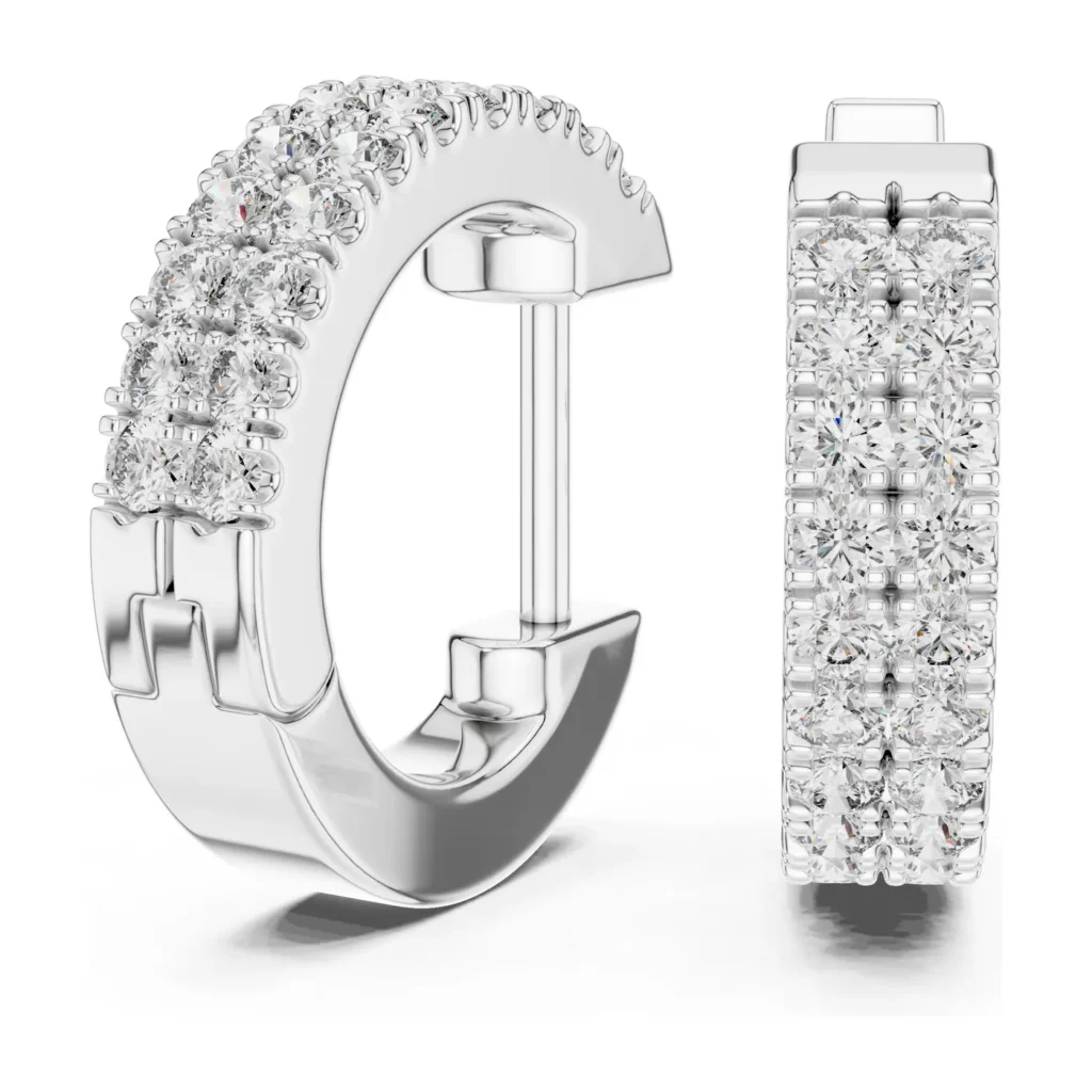 Double-Row Pavé Hoop Earrings — photo 5