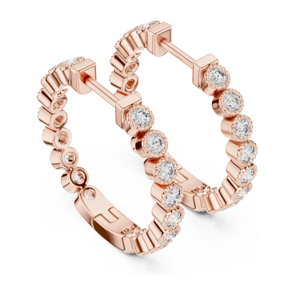 Alternating Bezel Hoop Earrings — photo 10