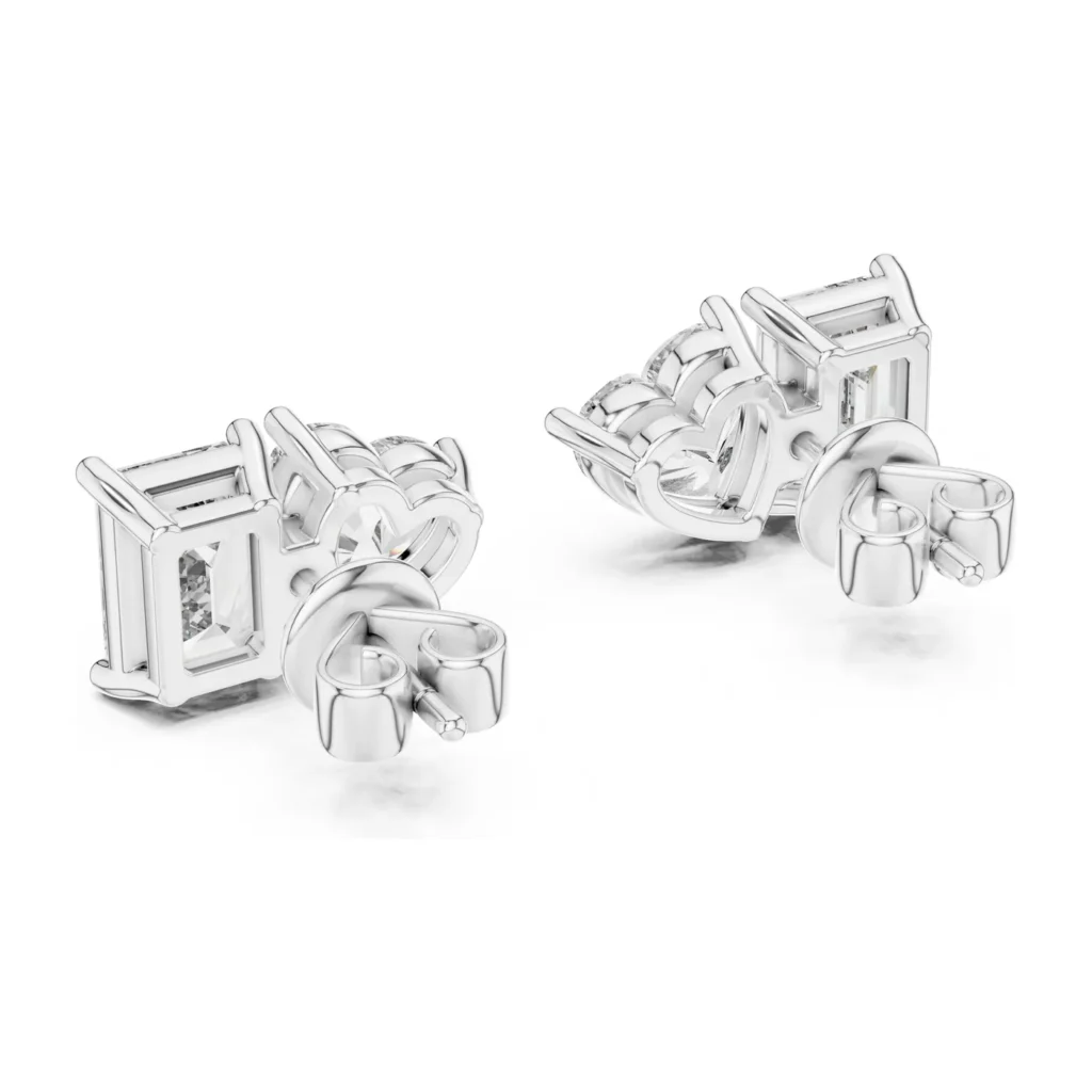 Toi et Moi Heart and Emerald-Cut Studs — photo 7