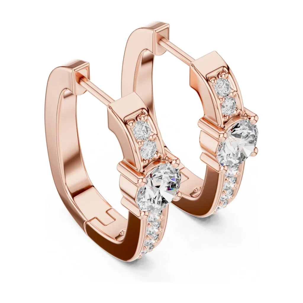 Solitaire Pavé Hoop Earrings — photo 10