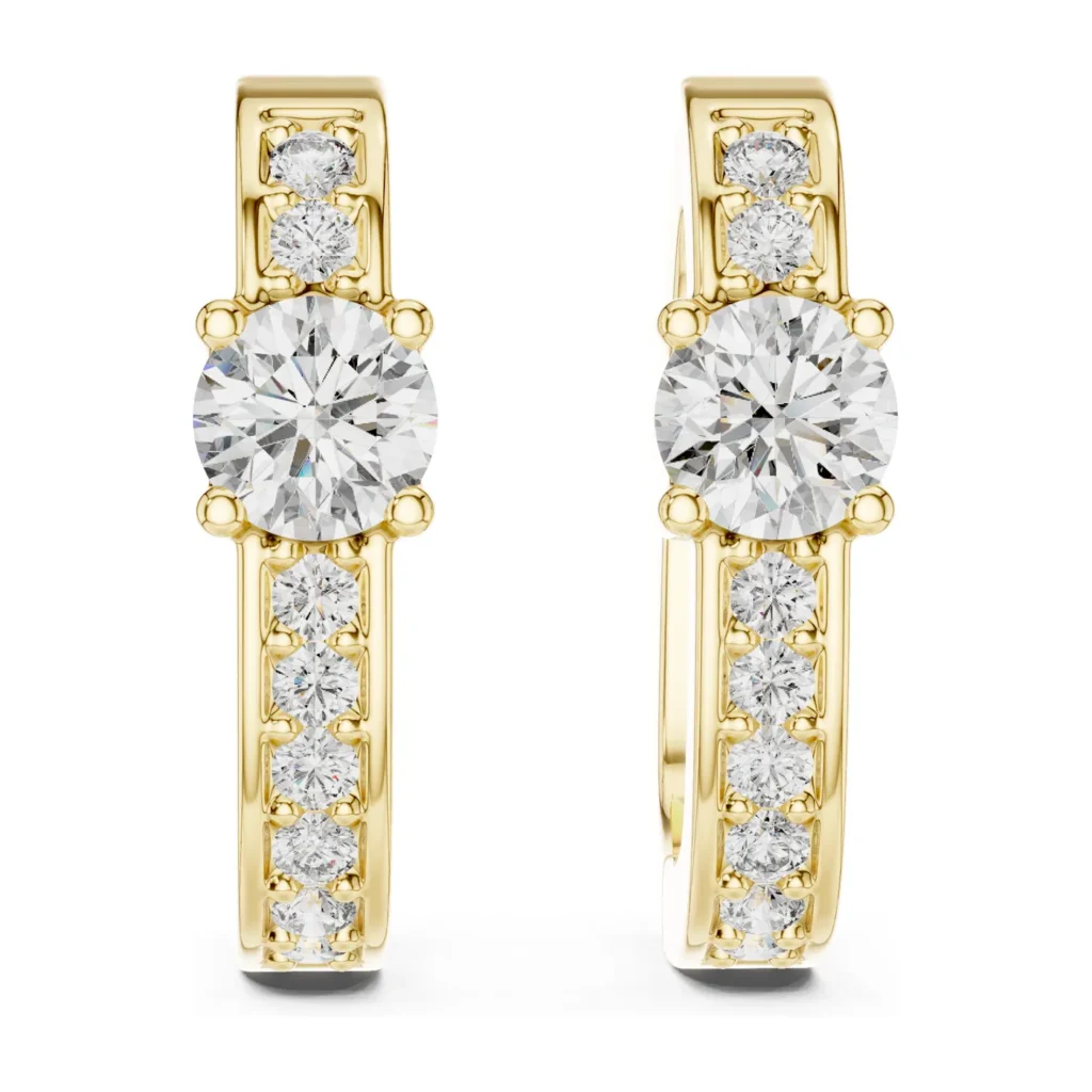 Solitaire Pavé Hoop Earrings — photo 4
