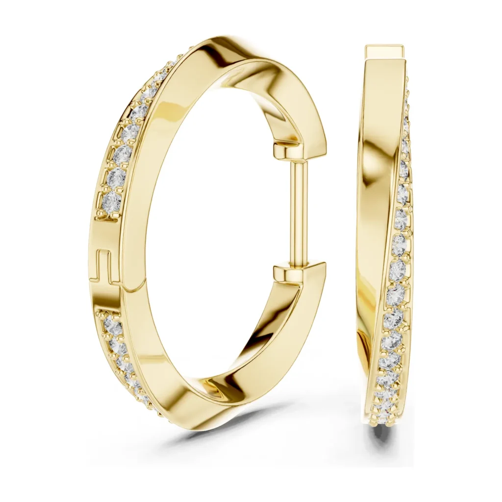 Twisted Pavé Hoop Earrings