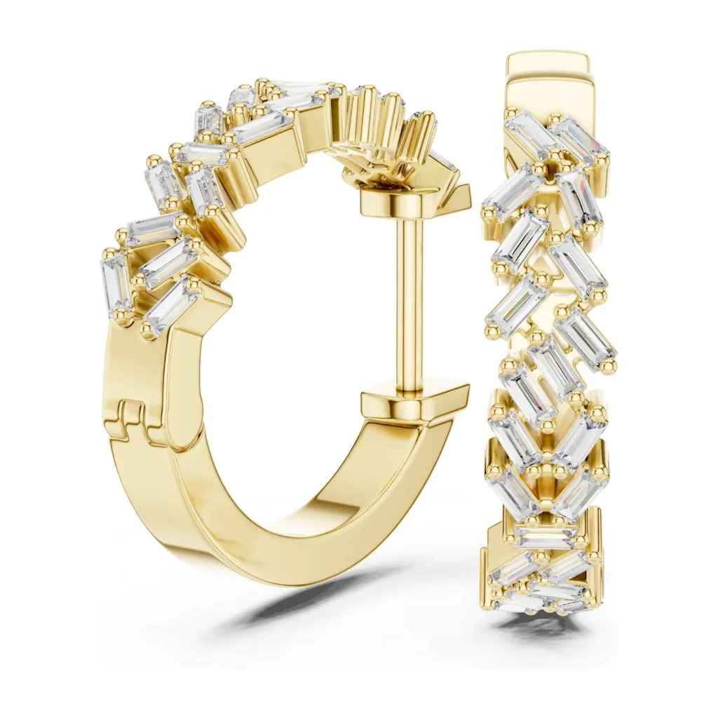 Baguette Cascade Hoop Earrings