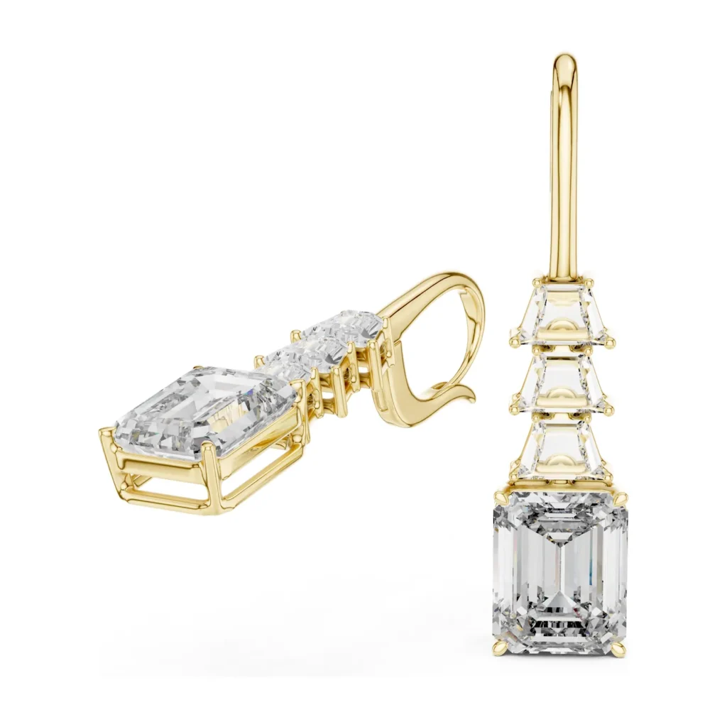 Emerald-Cut Drop Earrings
