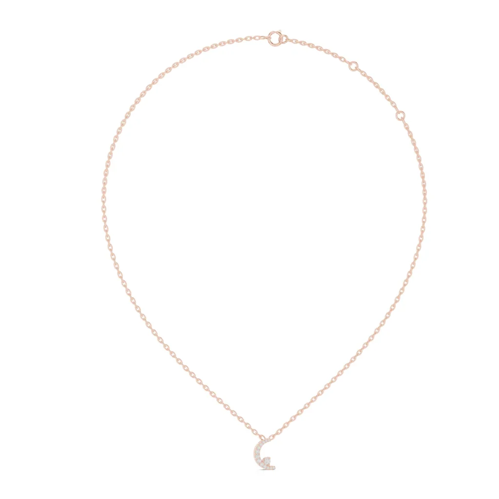 Pavé Crescent Moon Necklace — photo 10
