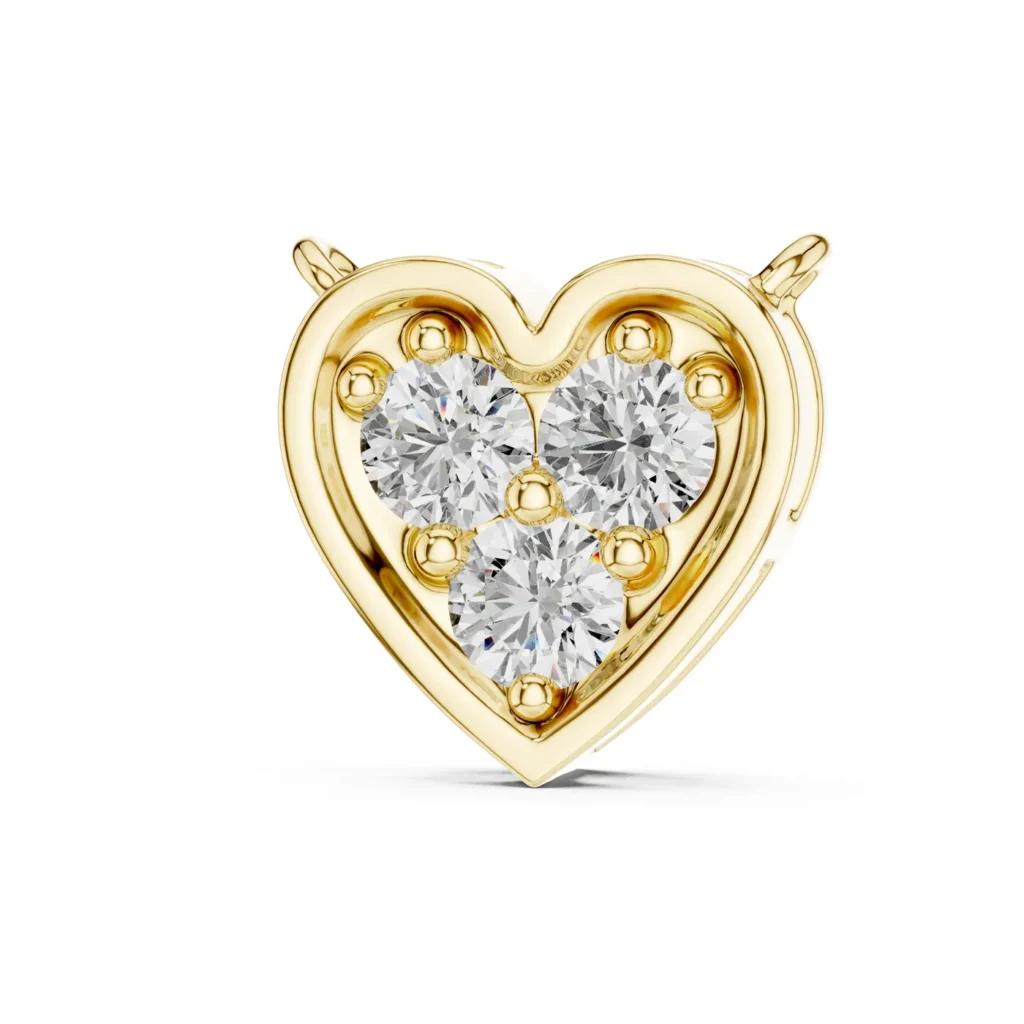 Three-Stone Heart Necklace