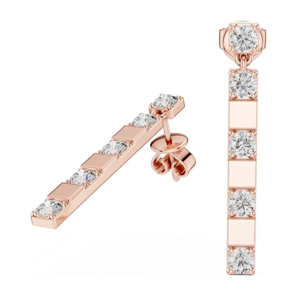 Diamond Line Drop Earrings — photo 9
