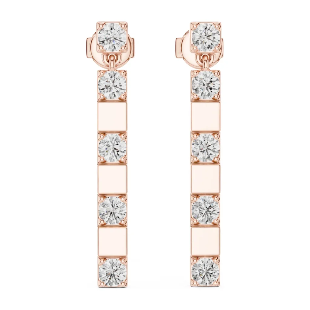 Diamond Line Drop Earrings — photo 12