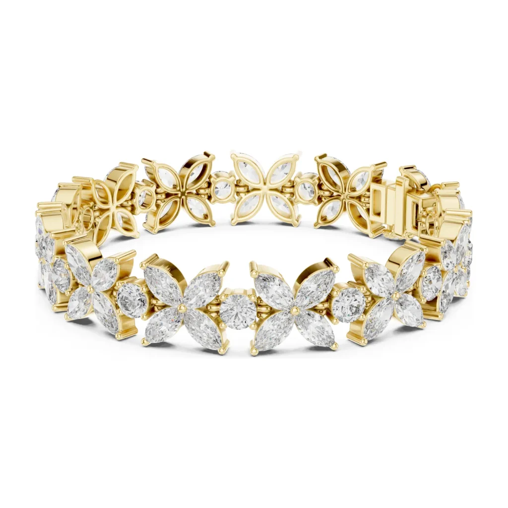 Marquise Flower Diamond Bracelet