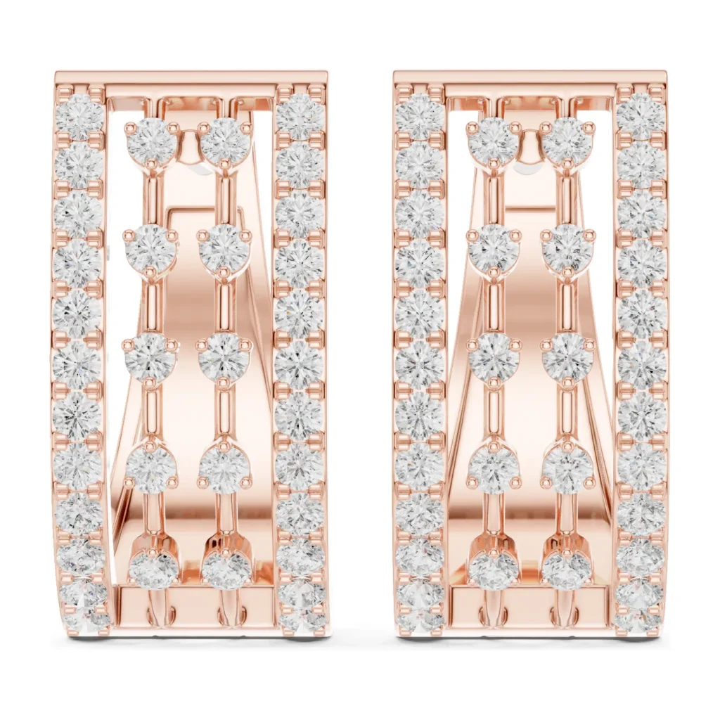Openwork Diamond Huggie Hoops — photo 12
