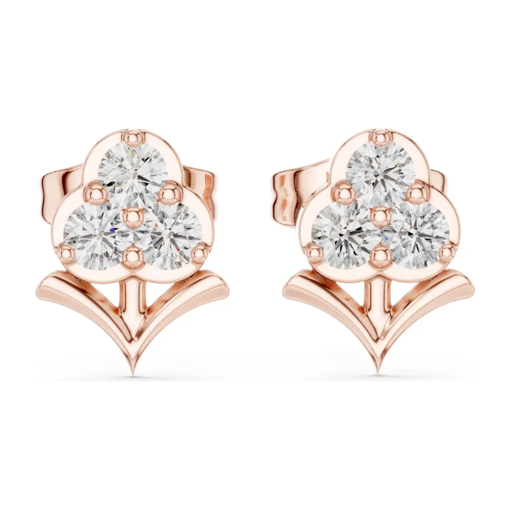 Trefoil Heart Cluster Studs — photo 12