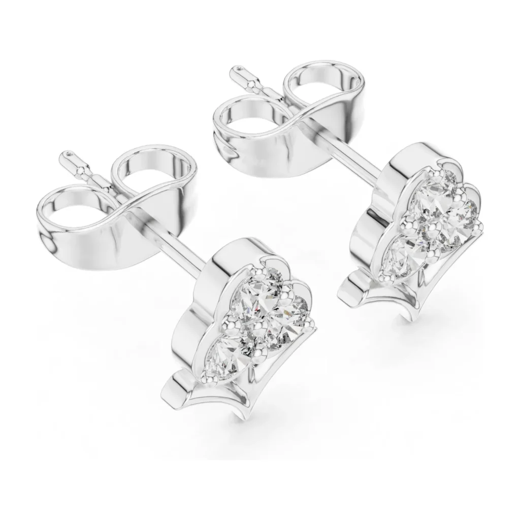 Trefoil Heart Cluster Studs — photo 6