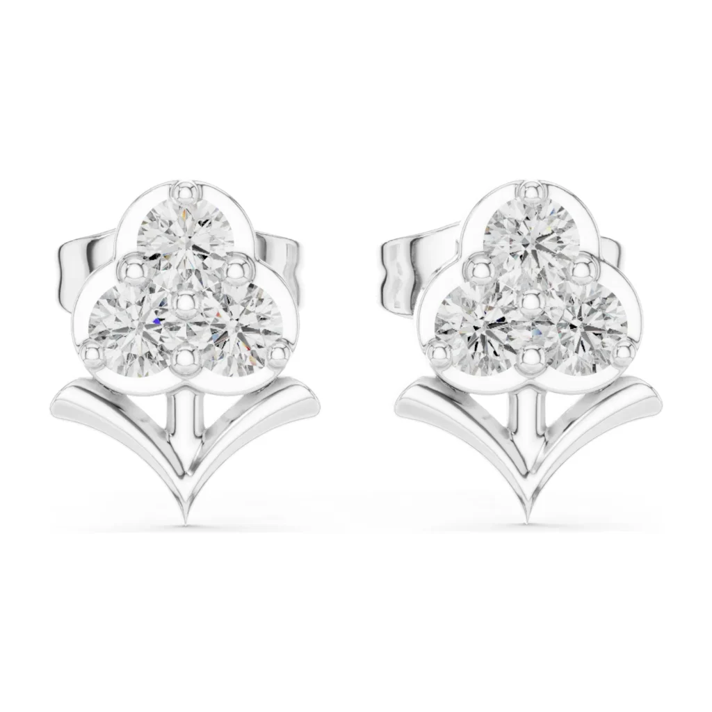 Trefoil Heart Cluster Studs — photo 8