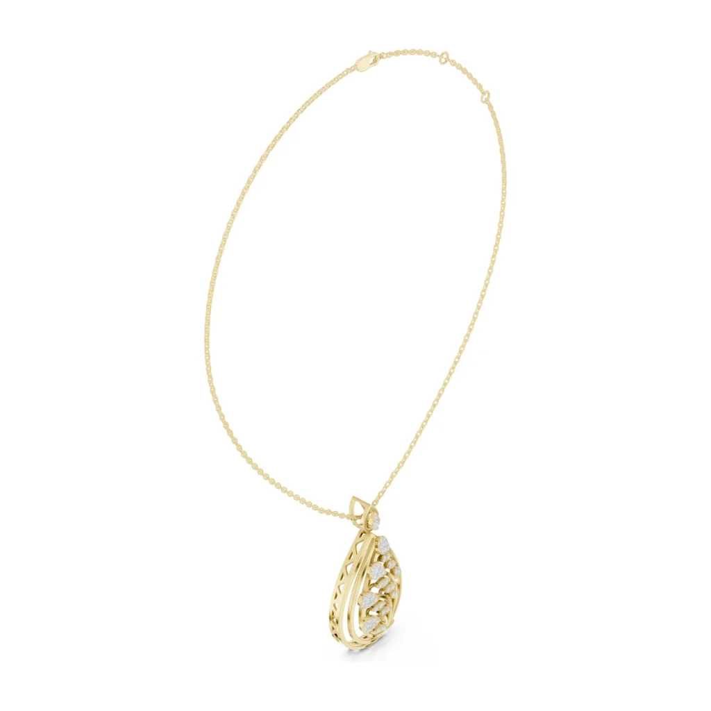 Pear Halo Teardrop Pendant