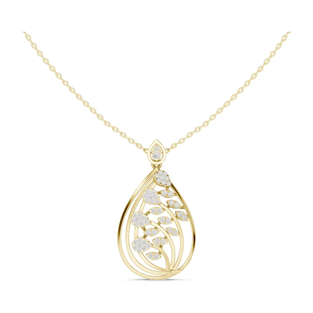 Pear Halo Teardrop Pendant — photo 4
