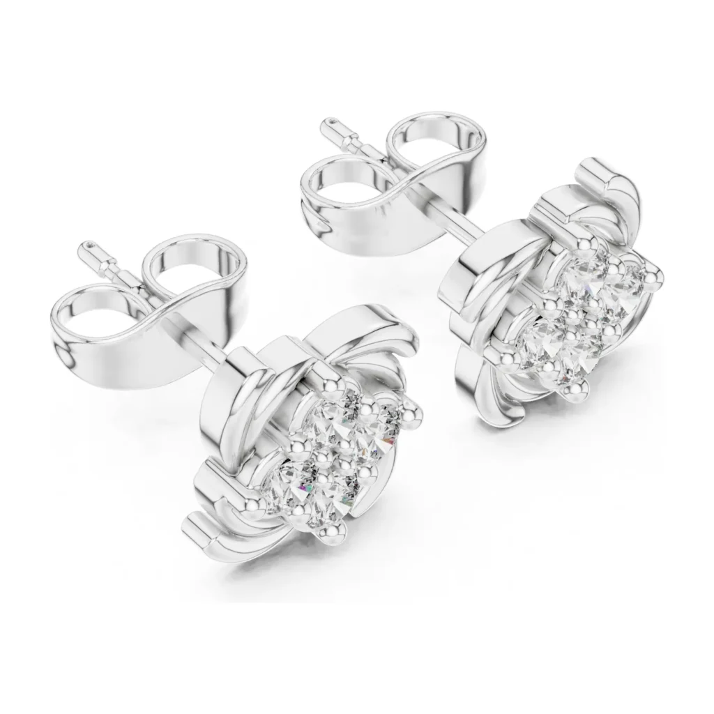 Swirl Halo Cluster Studs — photo 6