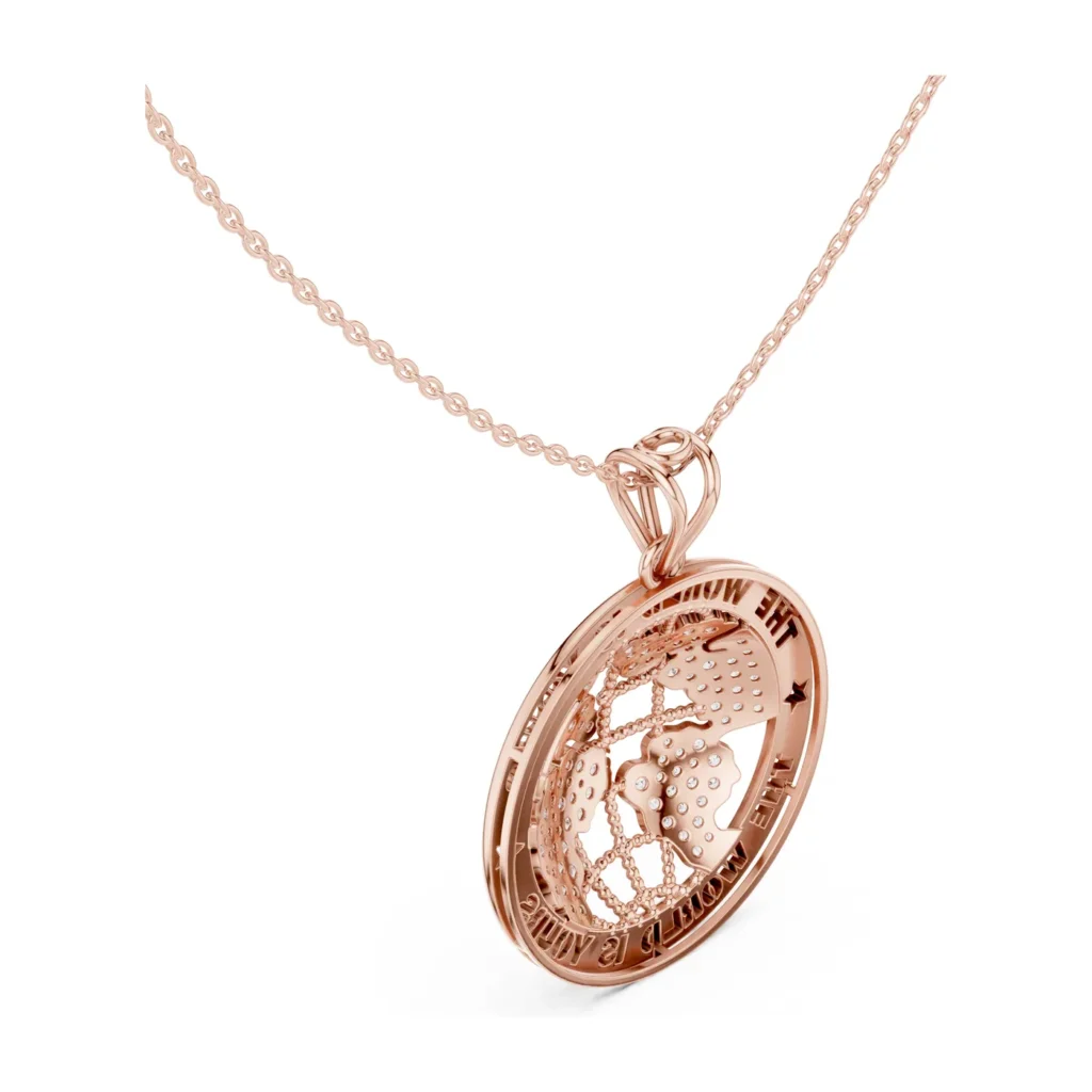 Pavé World Map Medallion — photo 10