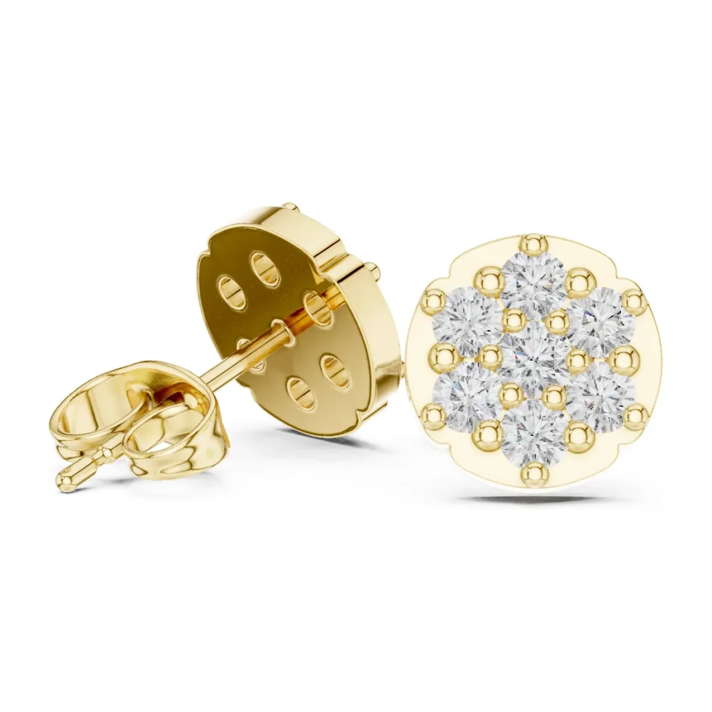 Round Pavé Cluster Studs