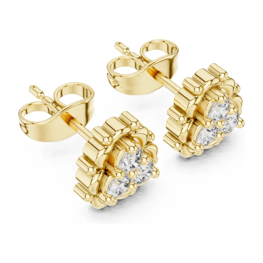 Round Halo Cluster Studs