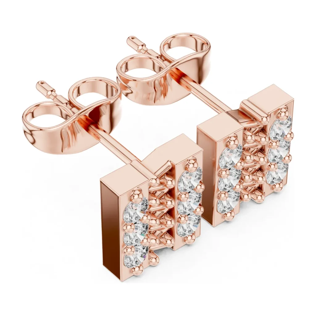 Pavé Rectangle Studs — photo 7