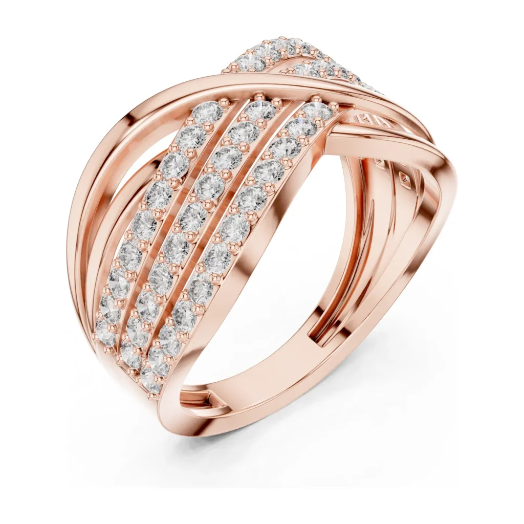 Multi-Row Crossover Pavé Dome Ring — photo 10