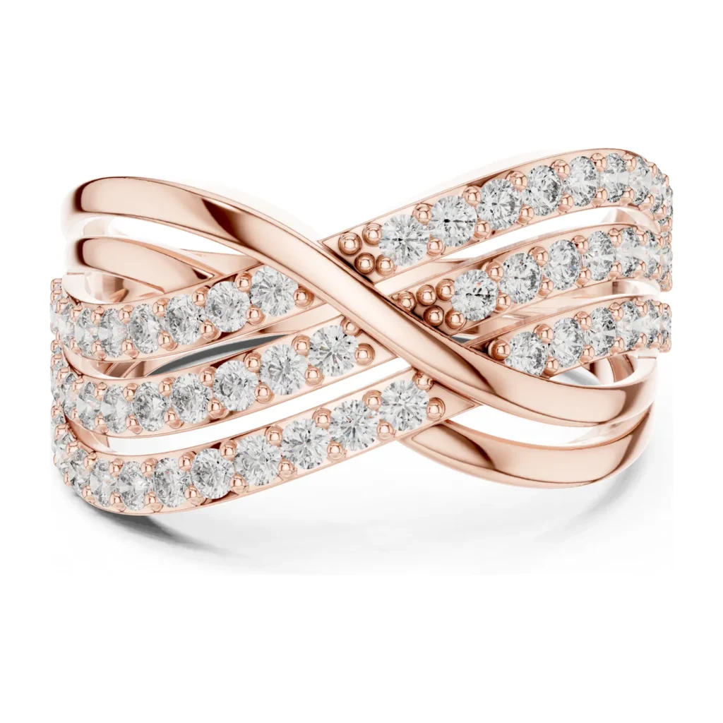 Multi-Row Crossover Pavé Dome Ring — photo 12