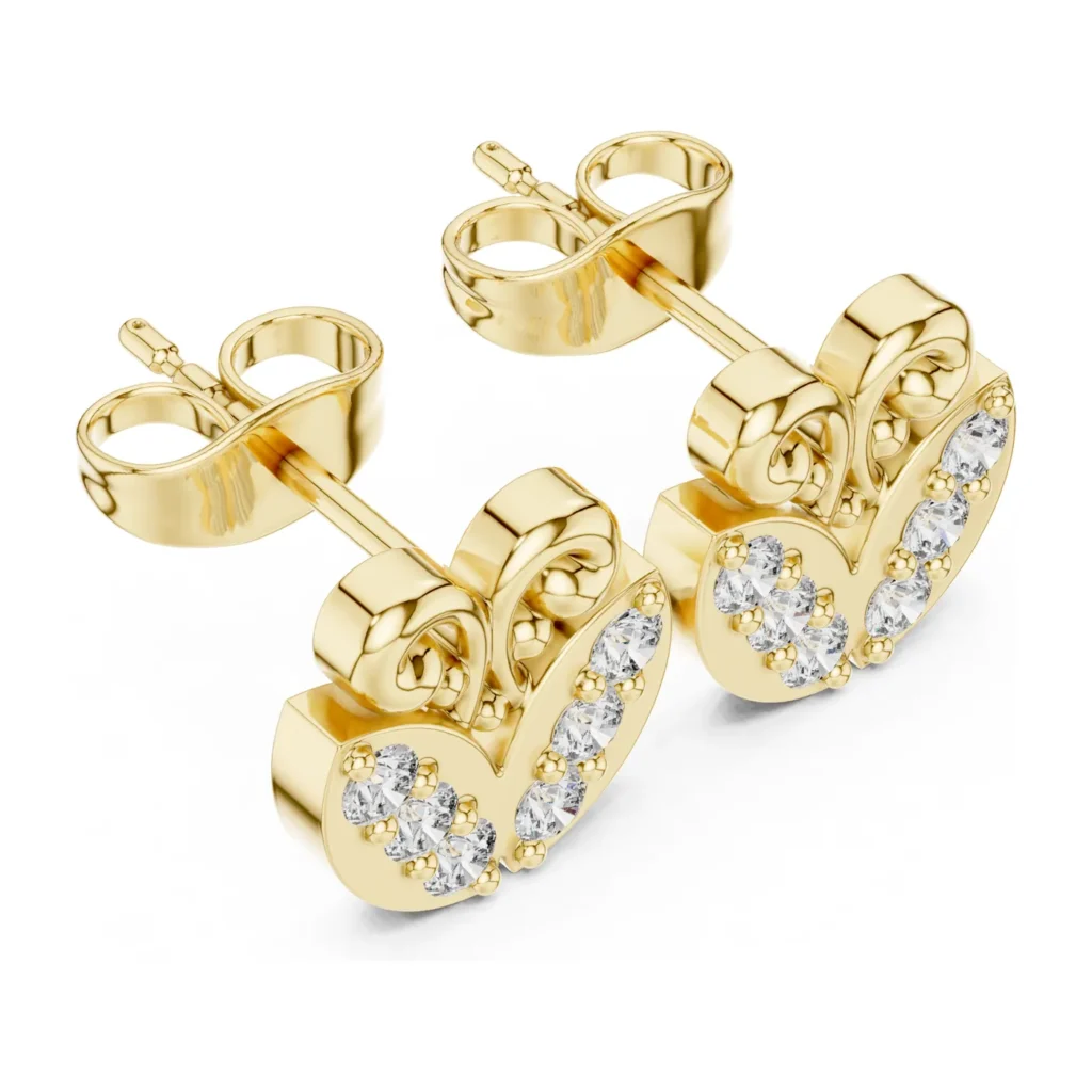 Pavé Heart Frame Studs
