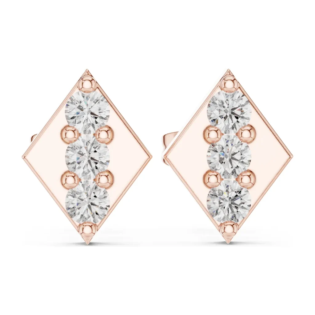 Pavé Bar Square Studs — photo 9