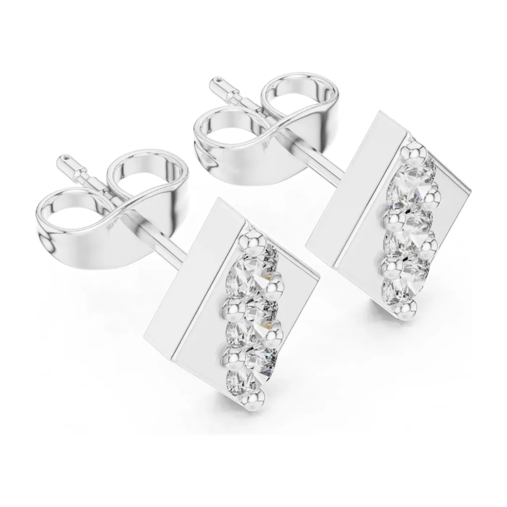 Pavé Bar Square Studs — photo 4