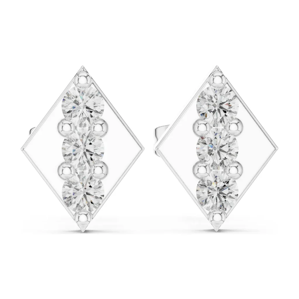 Pavé Bar Square Studs — photo 6