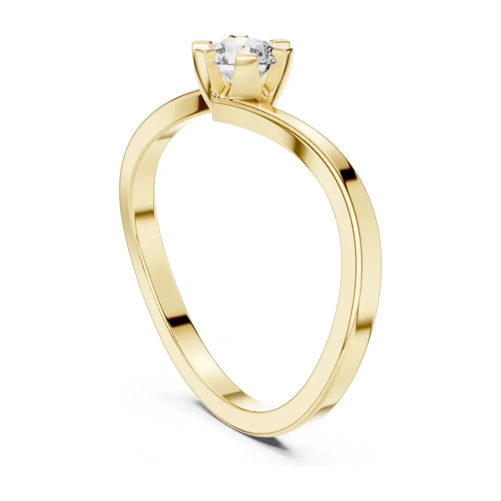 Petite Solitaire Wave Ring