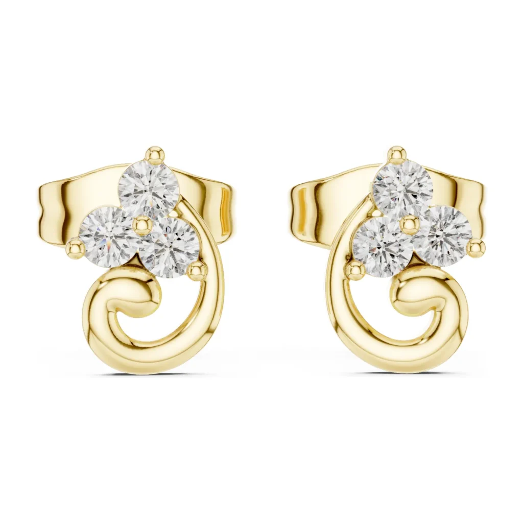 Pavé Swirl Accent Studs — photo 4