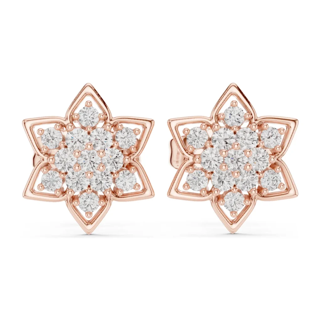 Pavé Star Flower Studs — photo 12