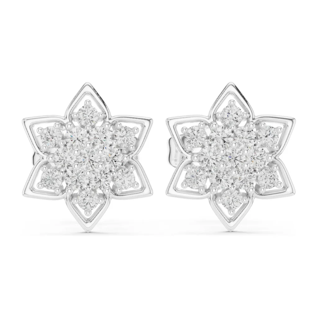 Pavé Star Flower Studs — photo 8