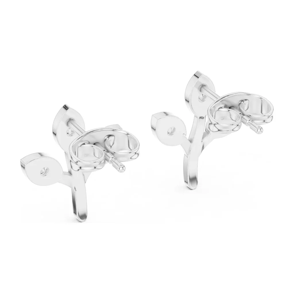 Leaf Sprout Diamond Studs — photo 7