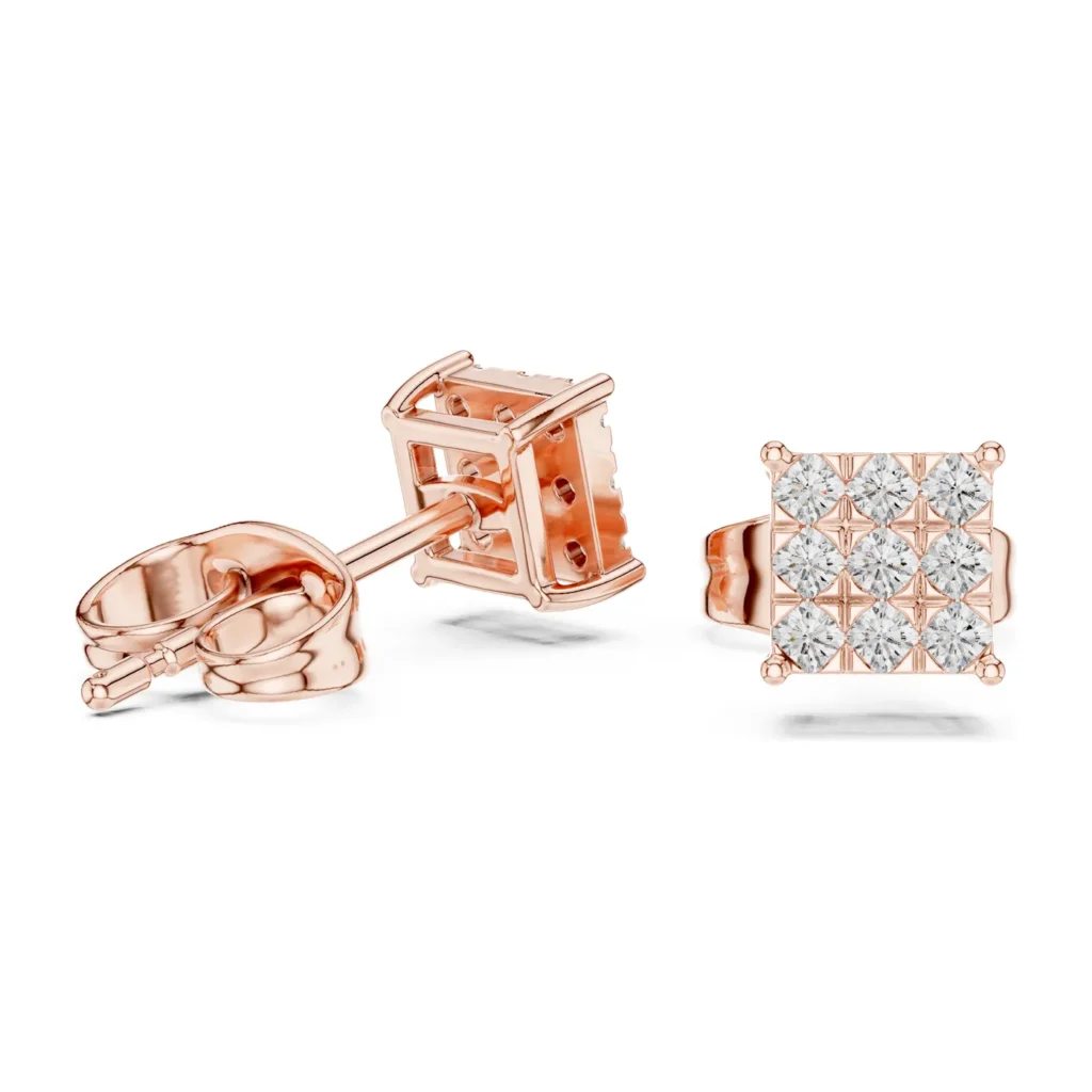 Princess Cluster Square Studs — photo 9