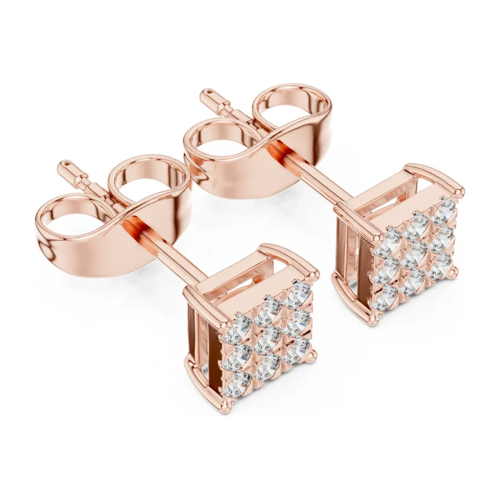 Princess Cluster Square Studs — photo 10