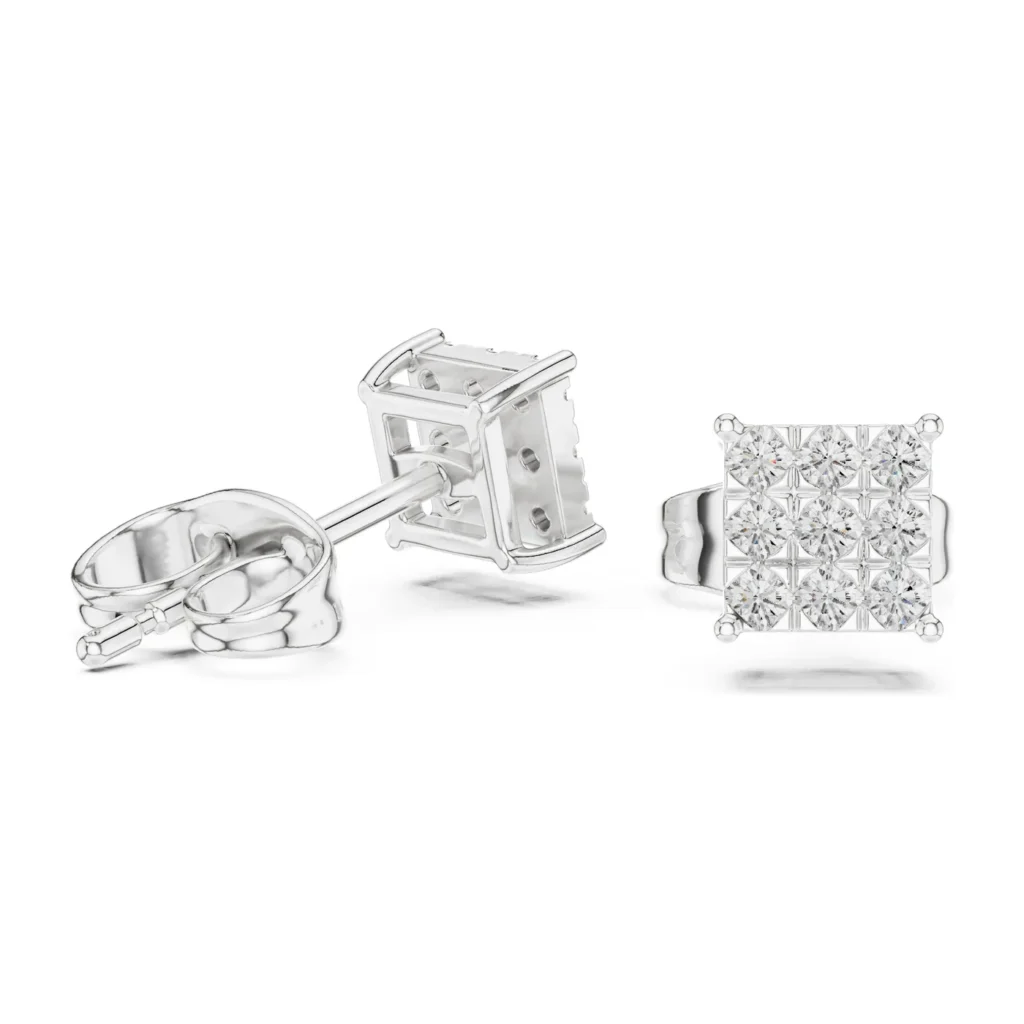 Princess Cluster Square Studs — photo 5