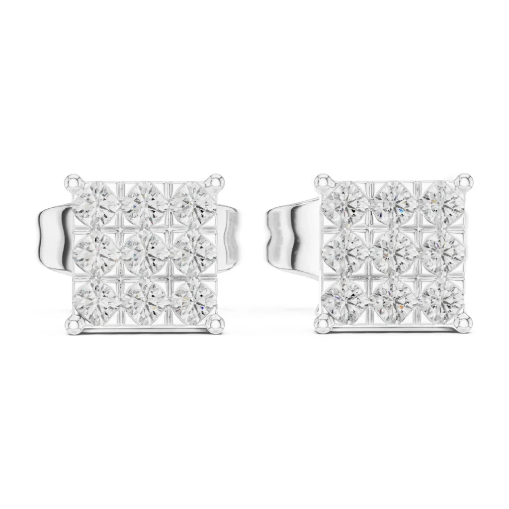 Princess Cluster Square Studs — photo 8