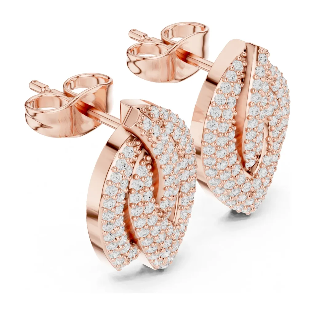 Pavé Teardrop Wave Studs — photo 9