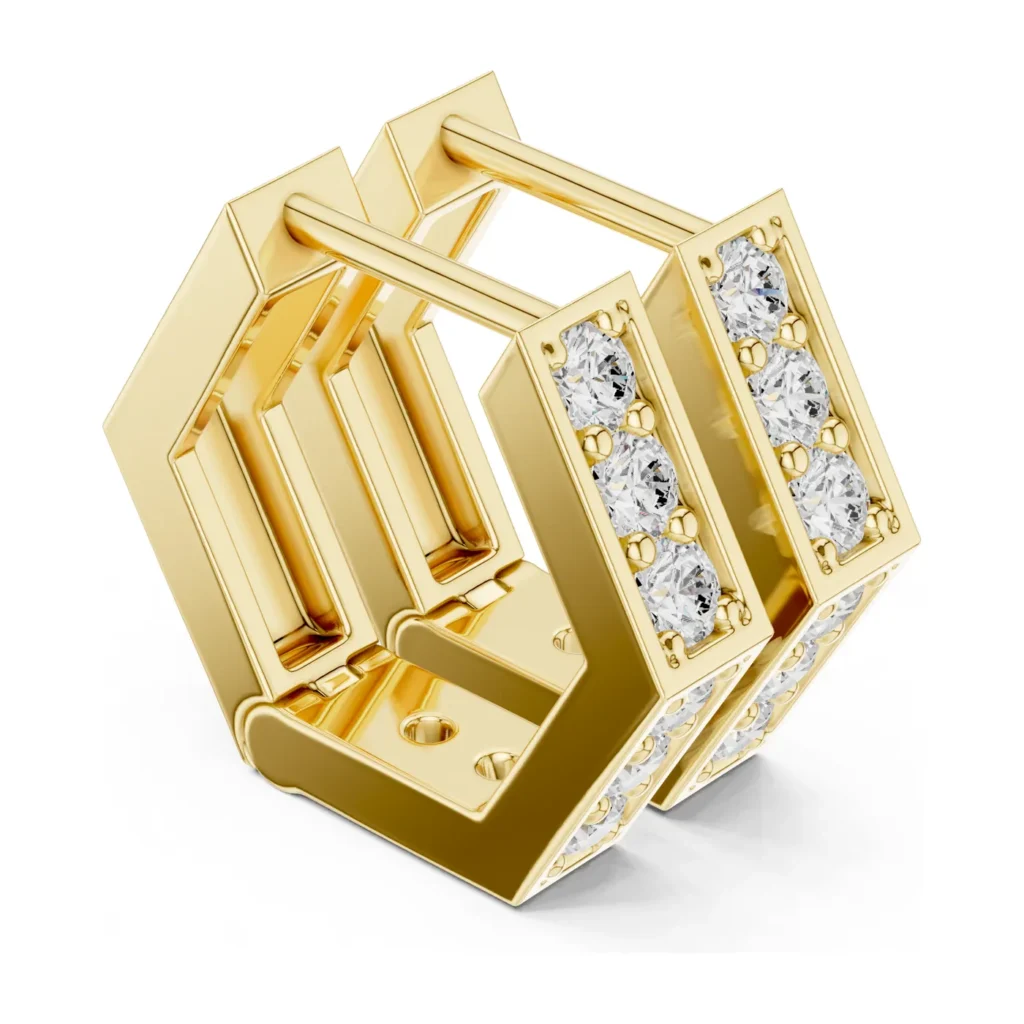 Hexagon Baguette Hoops